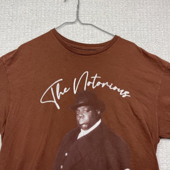 The Notorious BIG FEDORA Biggie Brown Rust Rap Hip Hop T-Shirt Men's Size Large - Picture 2 of 16